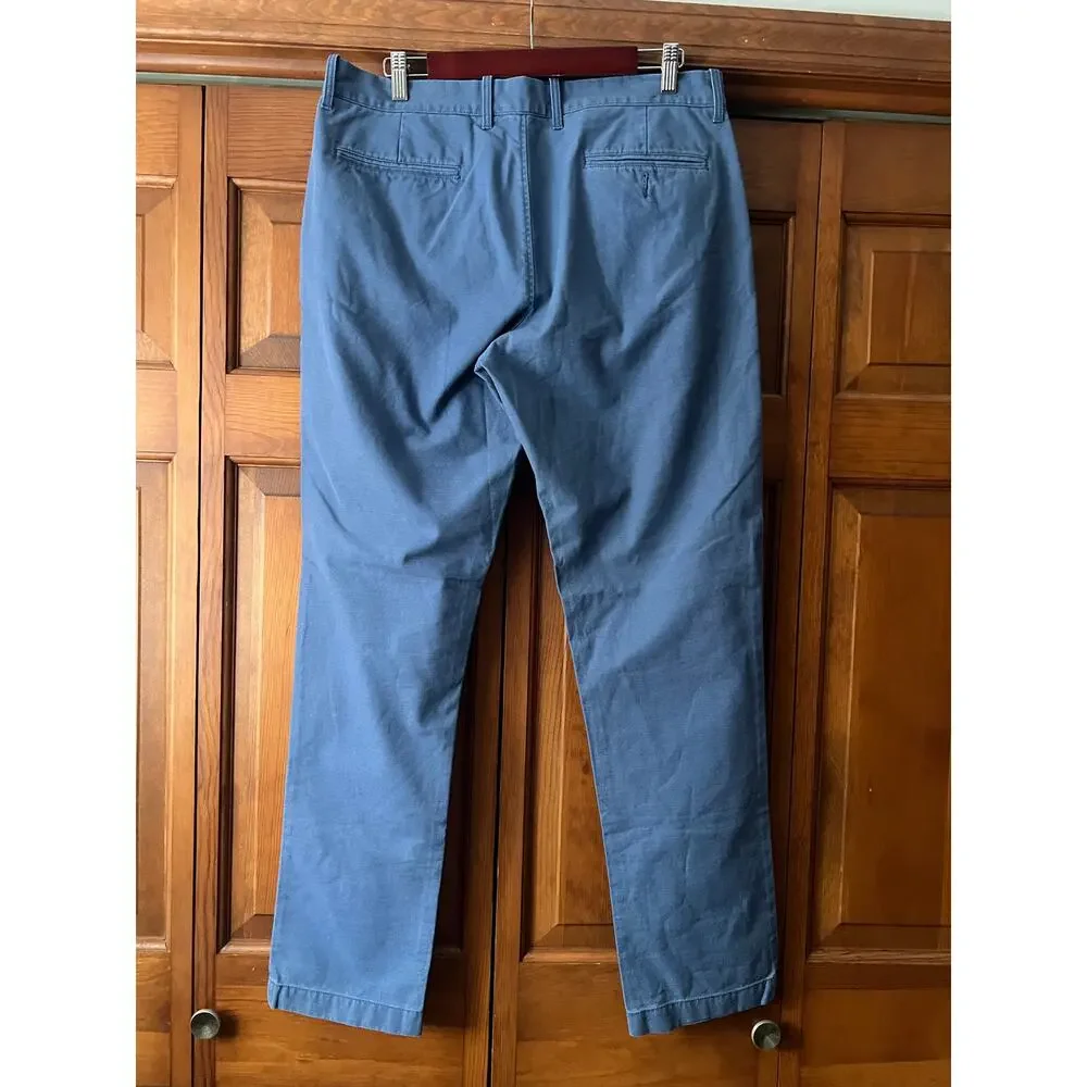 J.Crew Men’s Sutton Slim Fit Chino Casual Pants Blue Cotton Twill Size 34x34